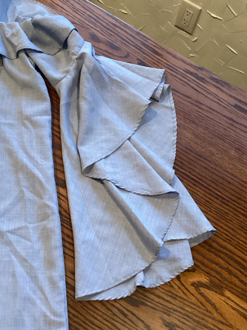Wayf Light Blue Off-Shoulder Ruffle Bell-Sleeve Tunic - Picture 3 of 11